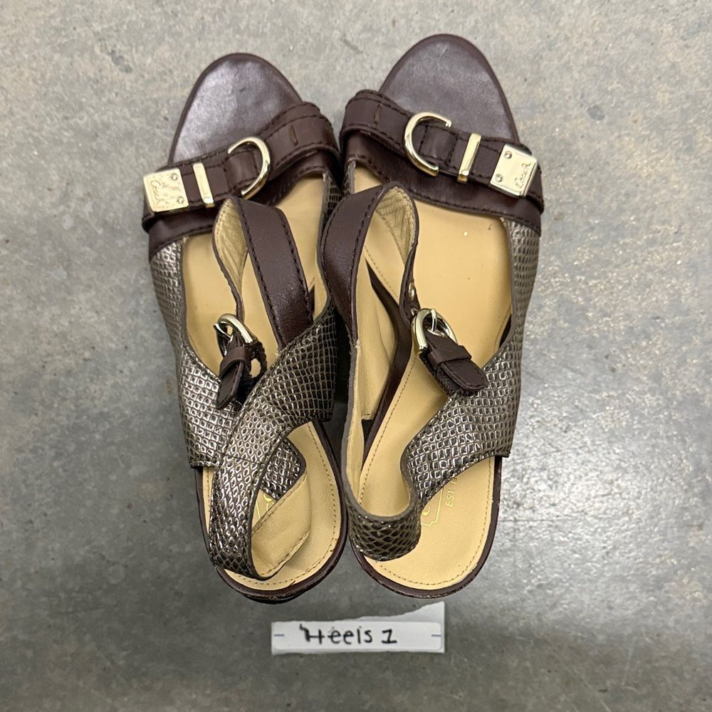 Coach Brown Textured Platform heels - Picture 3 of 5